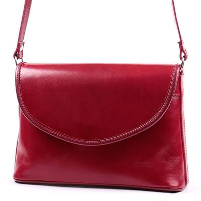 Piros női bőr táska