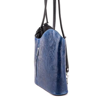 Kék-fekete bőr női táska