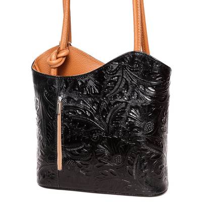Fekete-barna bőr női táska