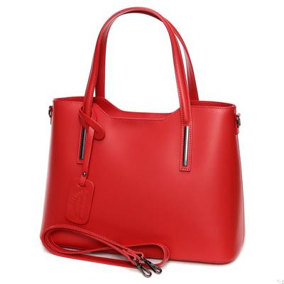 Piros bőr női táska