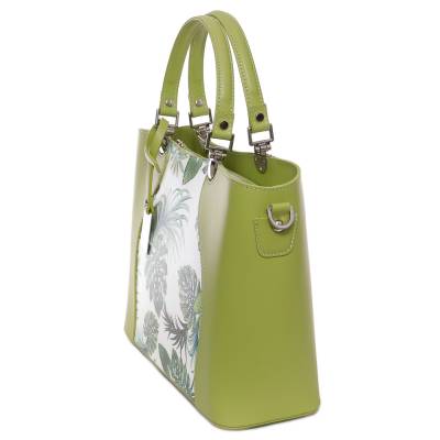 Zöld bőr női táska