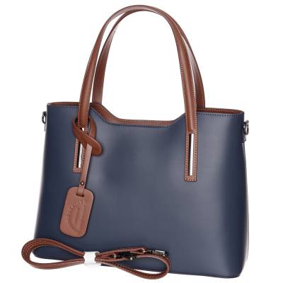 Kék-barna bőr női táska