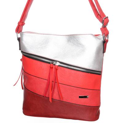 Lida piros-ezüst női táska