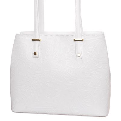 Fehér bőr női táska